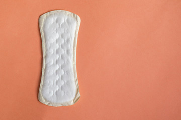 Sanitary napkins or menstrual pad on Pantone colored background. Copy space.