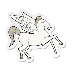 sticker of a cartoon pegasus