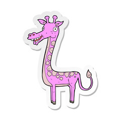 sticker of a cartoon giraffe