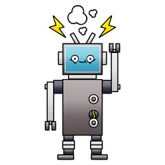 gradient shaded cartoon robot