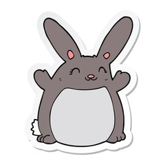 sticker of a cartoon rabbit
