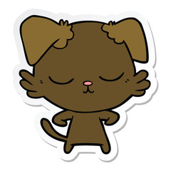 sticker of a cute cartoon dog