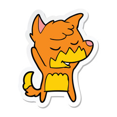 sticker of a friendly cartoon fox