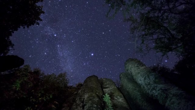 Stars over Szent Gy&radic;&part;rgy mountain