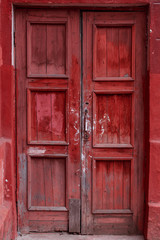 Old textured door. Can be used as a poster or background for design. Free space for inscriptions.