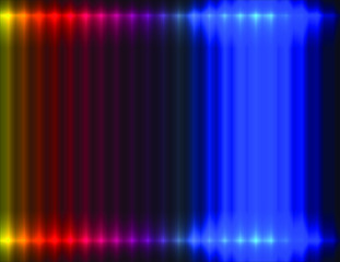 Yellow, red, purple, blue and navy linear ribbed background, neon effect