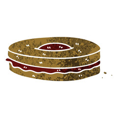 quirky retro illustration style cartoon chocolate biscuit