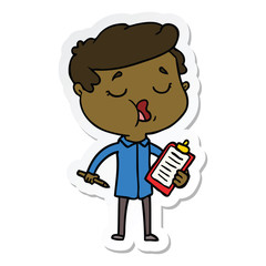 sticker of a cartoon man talking