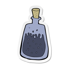 sticker of a cartoon old ink pot