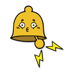 Fototapeta premium sticker of a cute cartoon ringing bell
