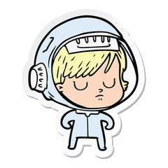 sticker of a cartoon astronaut woman