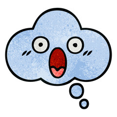 retro grunge texture cartoon thought bubble