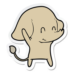 sticker of a cute cartoon elephant