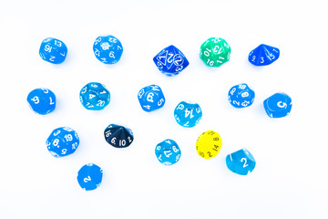 Isolated dice collection