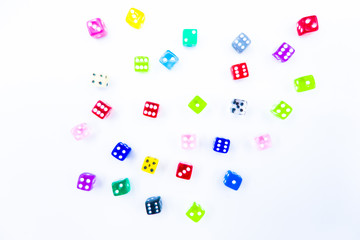 Isolated dice collection