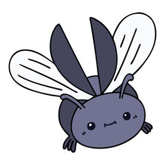 quirky hand drawn cartoon flying beetle