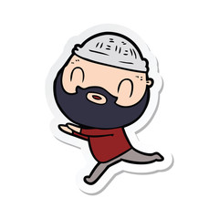 sticker of a cartoon bearded man