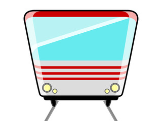 Front view of a cartoon train. Vector illustration design