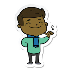 sticker of a happy cartoon man