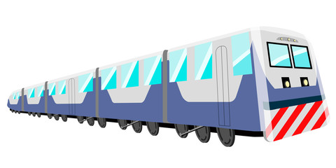 Isolated comic train image. Public transport. Vector illustration design