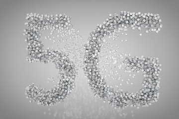 5G font design, 3d rendering