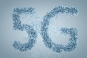 5G font design, 3d rendering