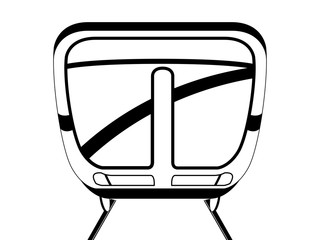 Front view of a cartoon train. Vector illustration design