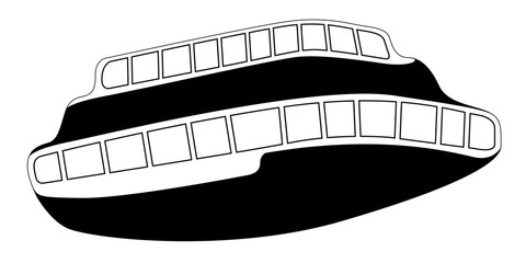 Isolated comic ship image. Public transport. Vector illustration design