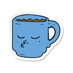 sticker of a cartoon coffee mug