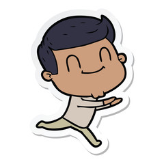 sticker of a cartoon friendly man