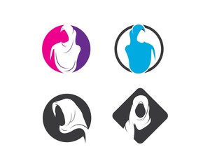 hijab logo vector,culture of woman muslim fashion