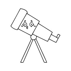 line drawing cartoon telescope