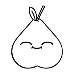 line drawing cartoon green pear