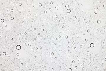 Rain droplets on glass background, Water drops on glass.
