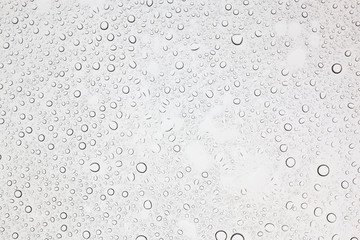 Rain droplets on glass background, Water drops on glass.