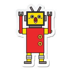 sticker of a cute cartoon robot