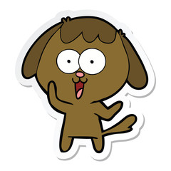 sticker of a cute cartoon dog