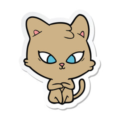 sticker of a cute cartoon cat