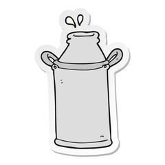 Obraz premium sticker of a cartoon milk barrel