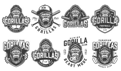 Vintage sport teams logotypes set © DGIM studio