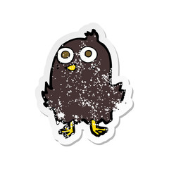 retro distressed sticker of a funny cartoon bird