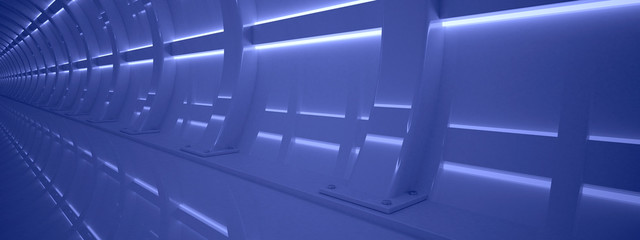 Futuristic tunnel. Fantasy on the theme of space.  3D illustration