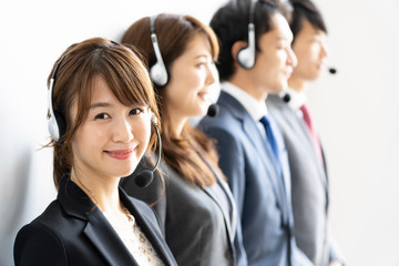 portrait of asian operator working