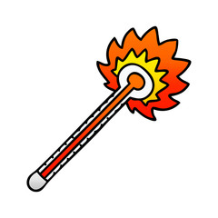 quirky gradient shaded cartoon hot thermometer