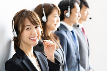 portrait of asian operator working