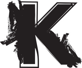 Grunge Font Letter K