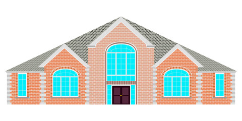 Front view of a modern house. Vector illustration design