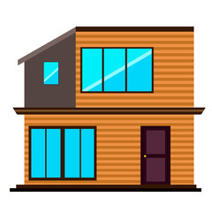 Front view of a modern house. Vector illustration design