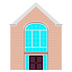 Front view of a modern house. Vector illustration design