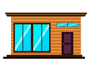 Obraz premium Front view of a modern house. Vector illustration design